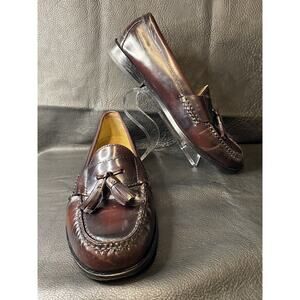 Cole Haan #3507 Cordovan tassle loafers US Mens Sz 8.5-D Slip On Burgundy Brown
